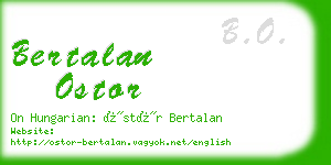 bertalan ostor business card